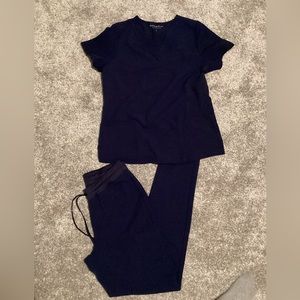 Mandala, navy blue scrub set, small